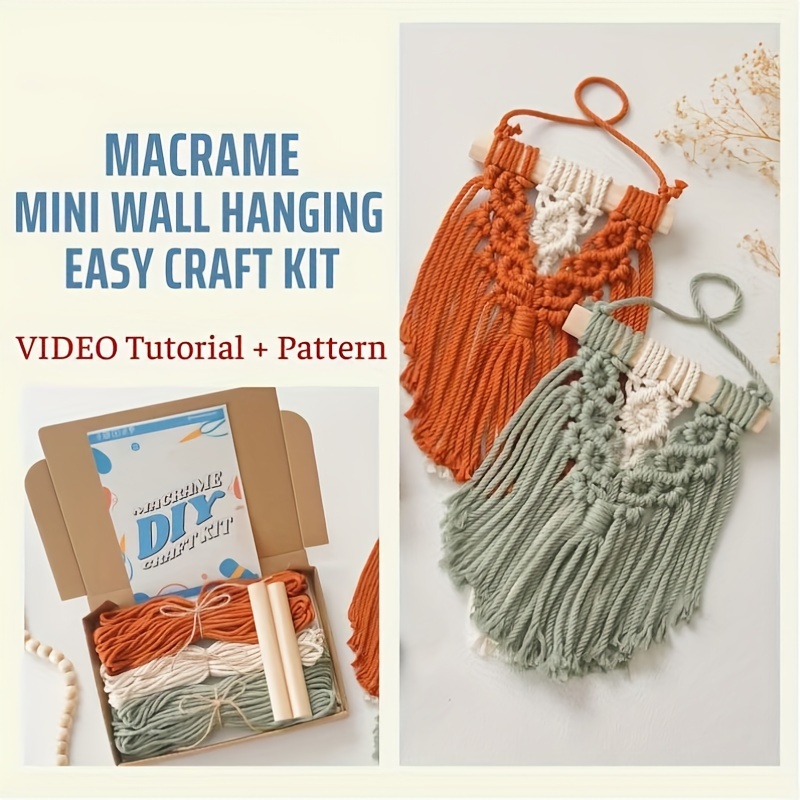 DIY Macrame Kit for Adults Beginners, 2 Macrame Wall Hanging Kit