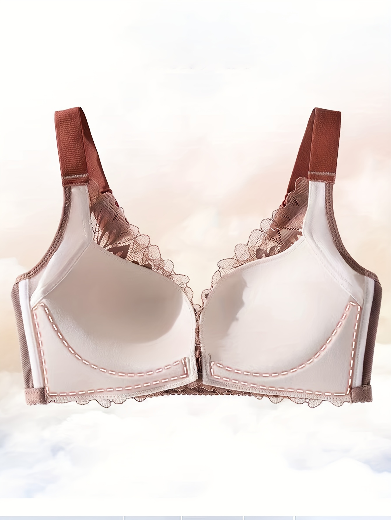 Plus Size Sexy Push Up Bra Front Closure Gathered Butterfly