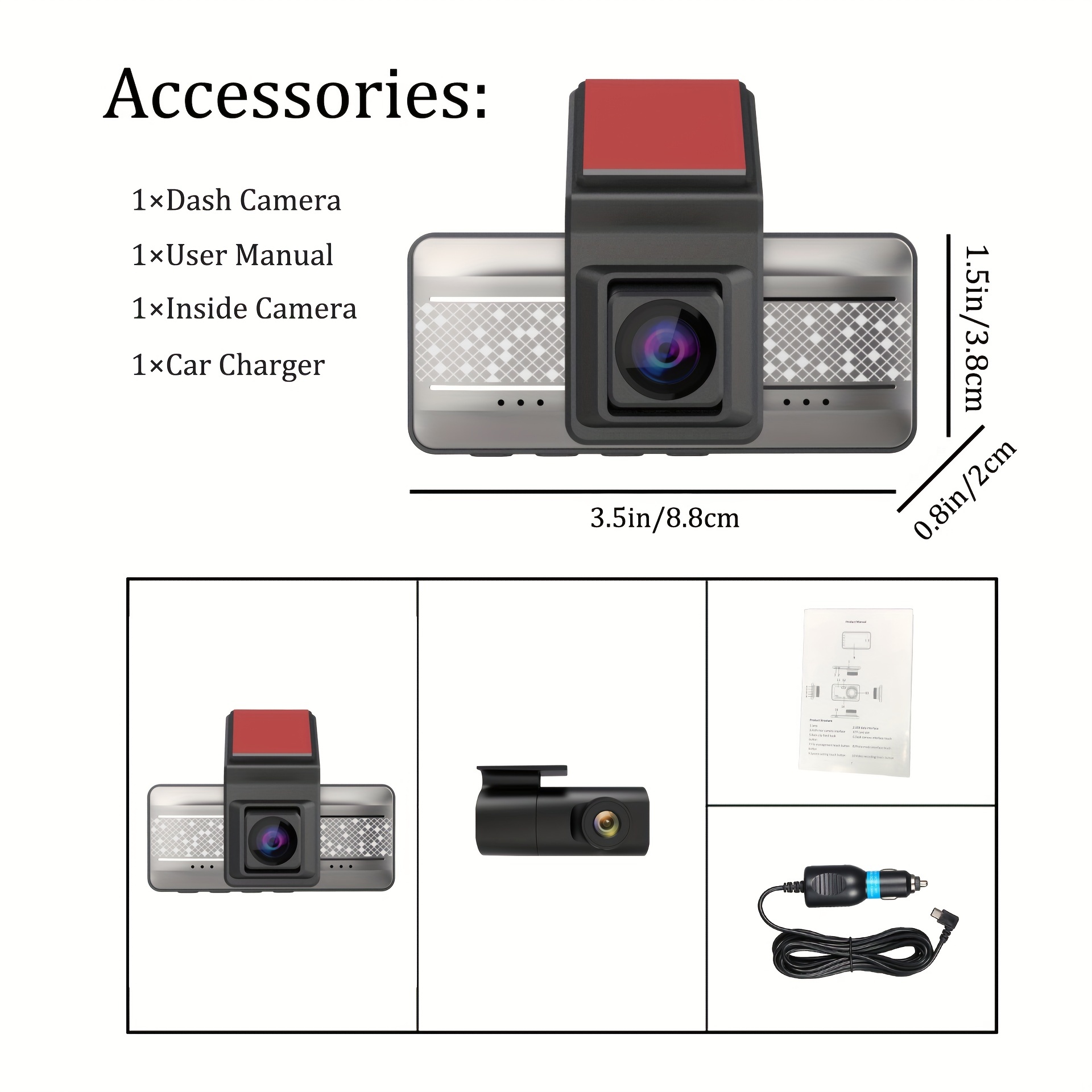 Build in Wifi Dash Cam Front And Inside Dash Camera For - Temu