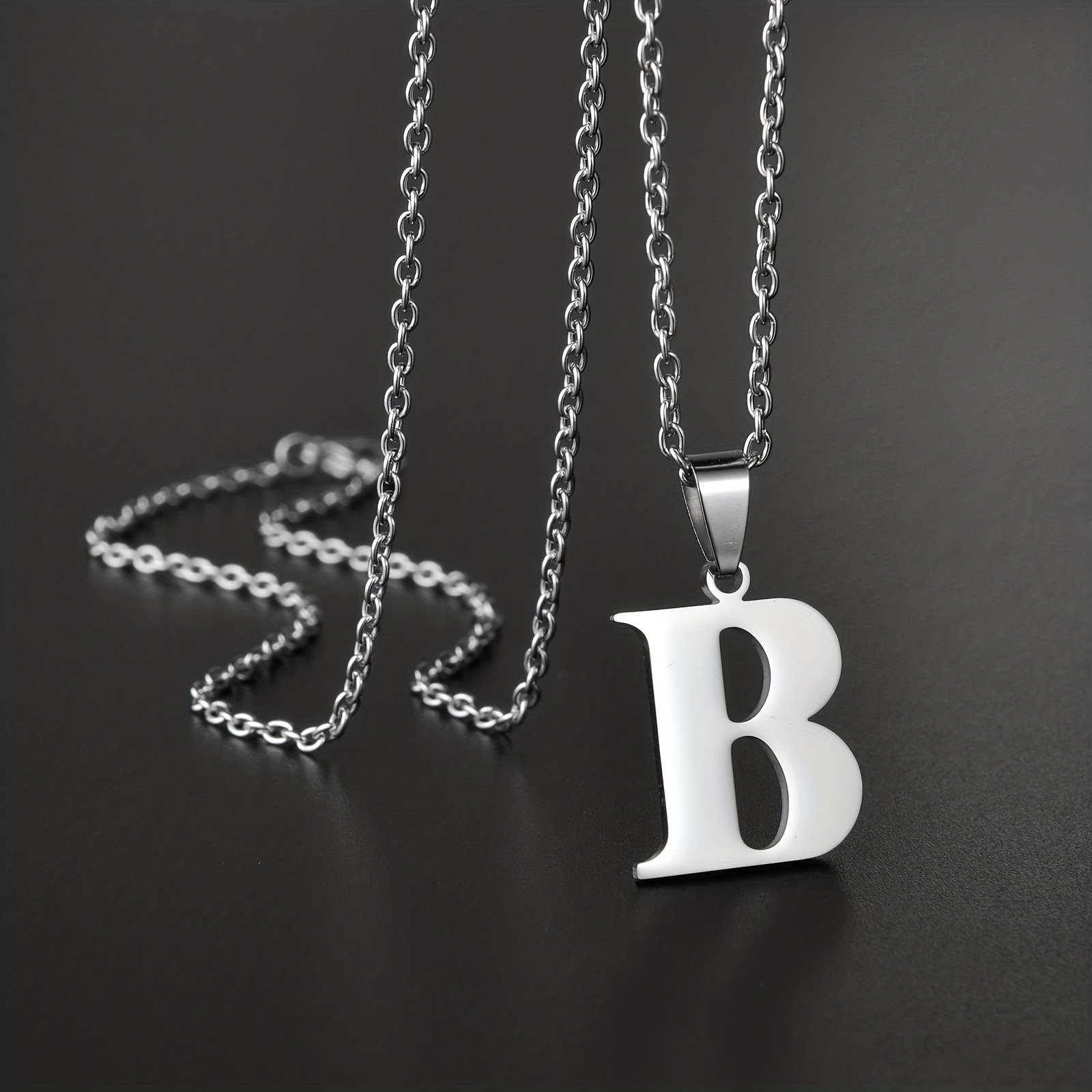 Men's Minimalist Stainless Steel English Letter Necklace