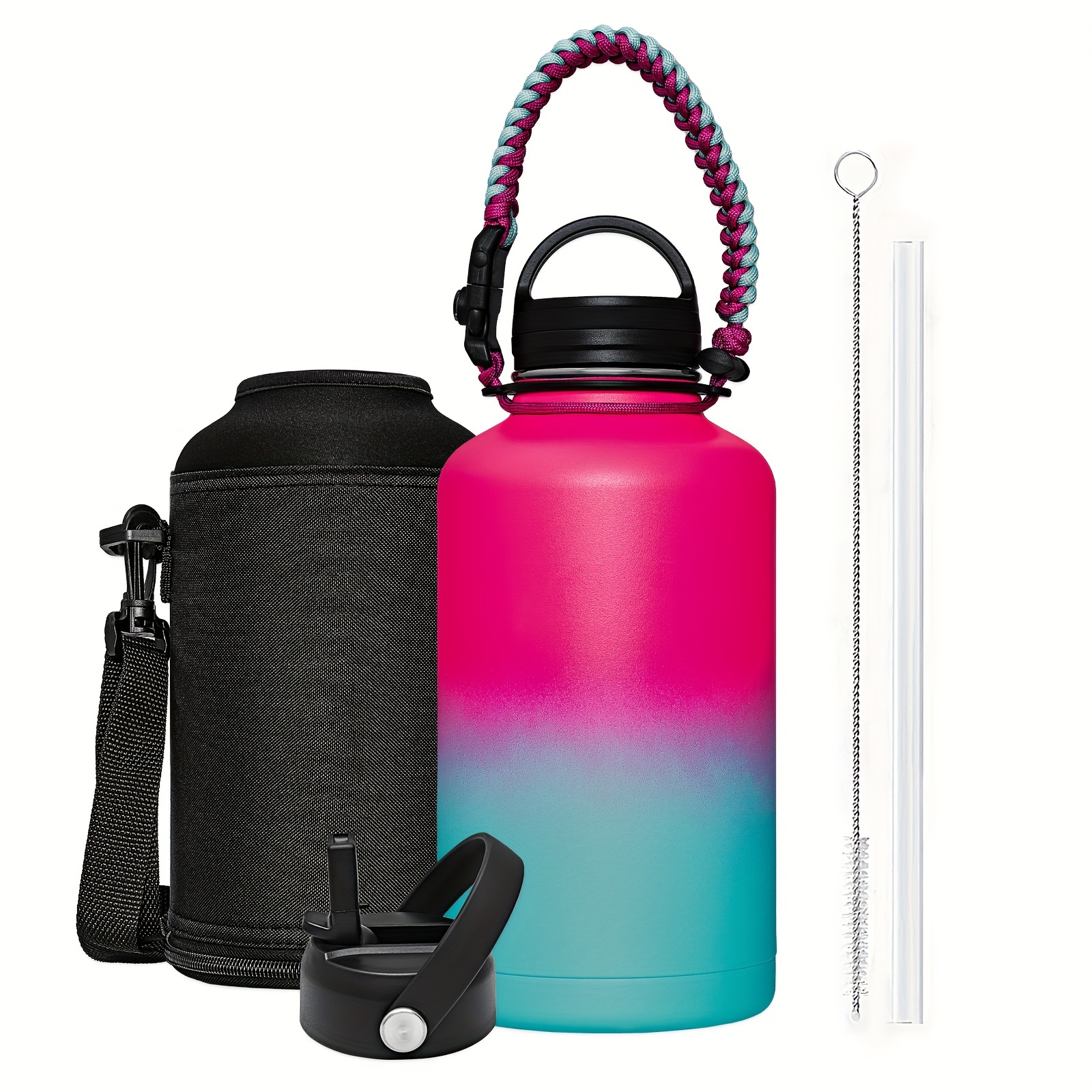 Stainless Steel Water Bottles Water Bottle With Straw Lids - Temu