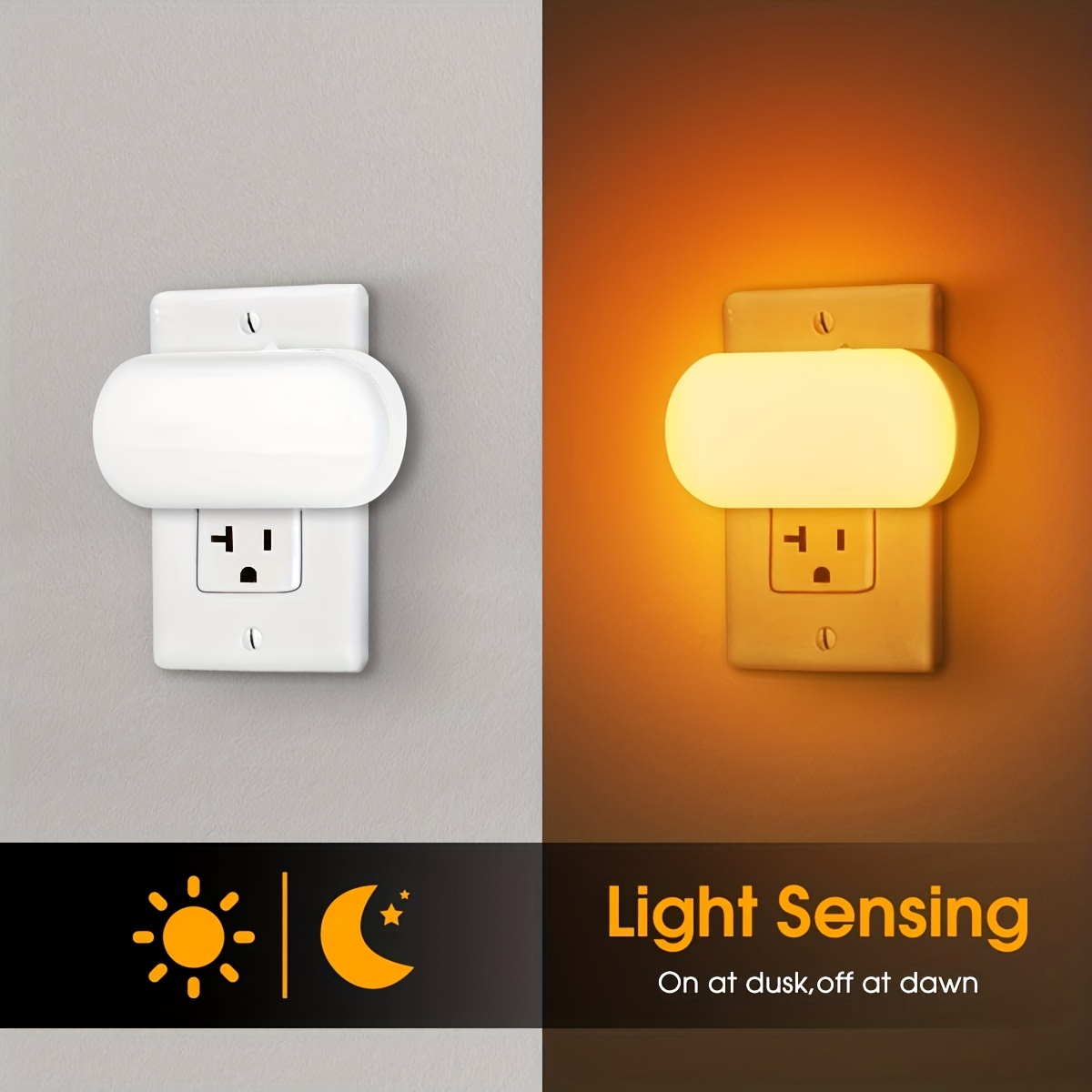 Night Lights Bright Plug In Night Light Dusk To Dawn 3000k - Temu