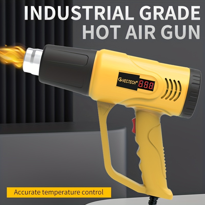 Heat Gun Kit,2000W Digital Soldering Heat Gun,Hot Air Gun with 4 Nozzles  for Blowing Carbon & Home Improvement Work 