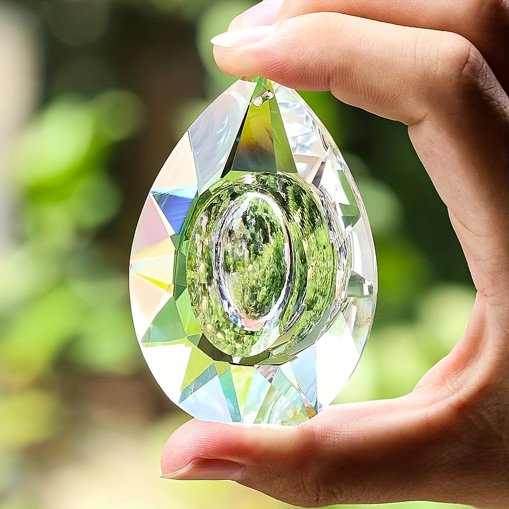 Attrape-soleil en cristal transparent à facettes pour décoration d