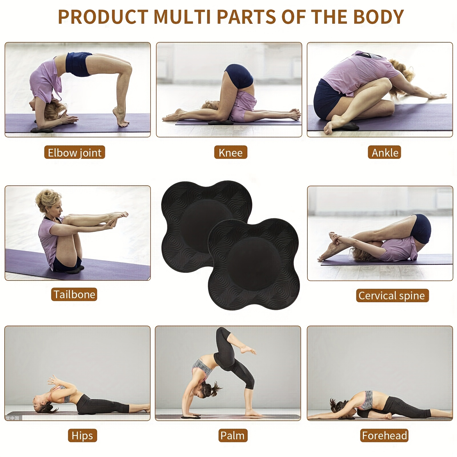 1 pièce genouillère de yoga, tapis d'exercice en mousse épaisse et  rembourrée pour les genoux, les coudes, les poignets, les mains et la tête,  adapté