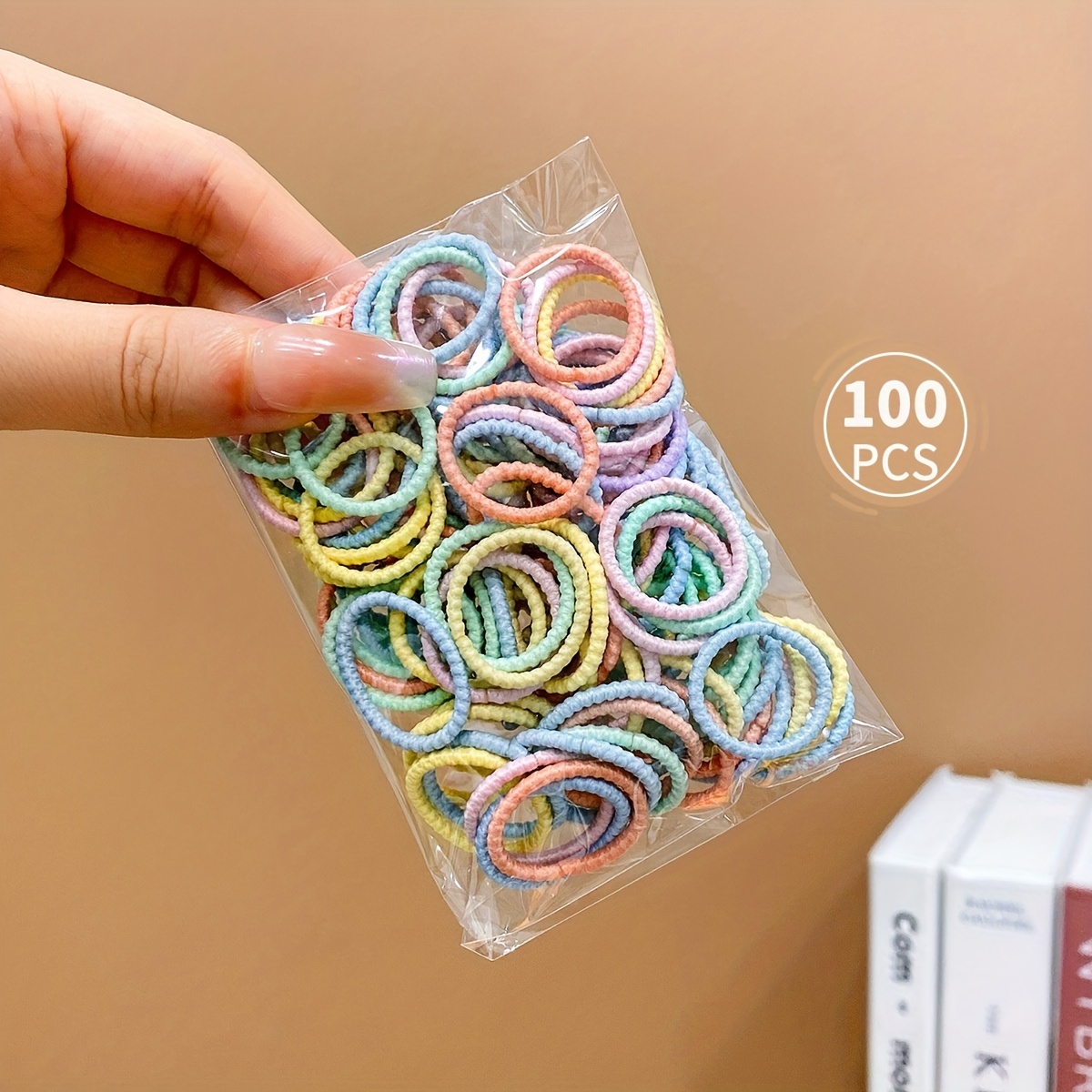 1 Paquete De 200 Gomas Para El Pelo Pequeñas De Alta Elasticidad, Color  Caramelo Para Niña