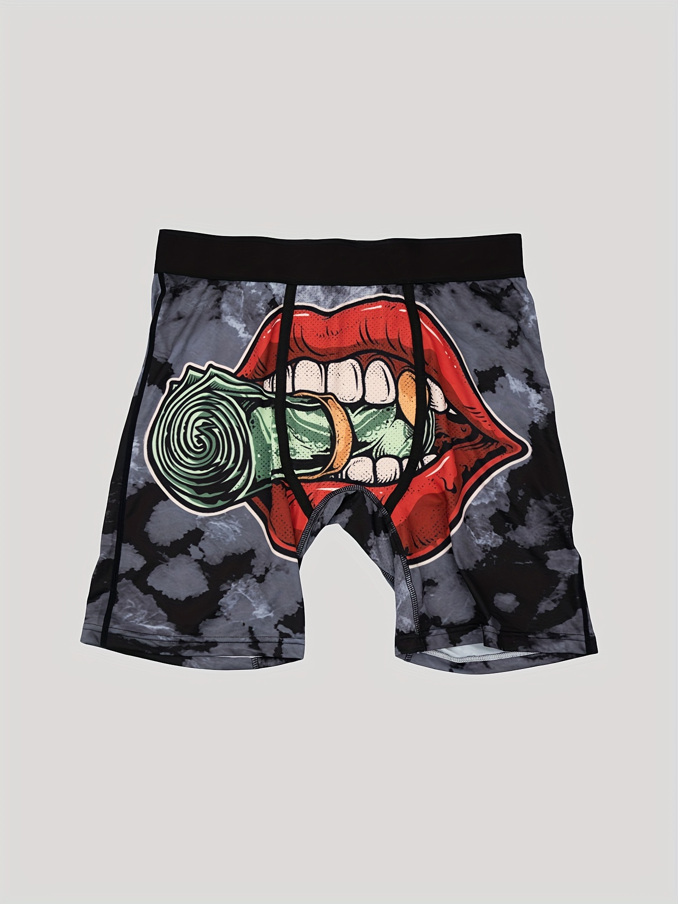 Men's Dollar Print Long Boxers Briefs Shorts Breathable - Temu