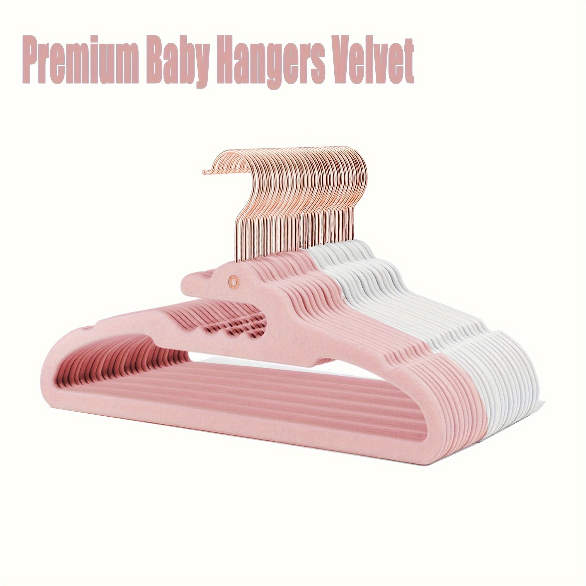 MIZGI Light Pink Velvet Hangers 60 Pack,Premium Gold Clothes