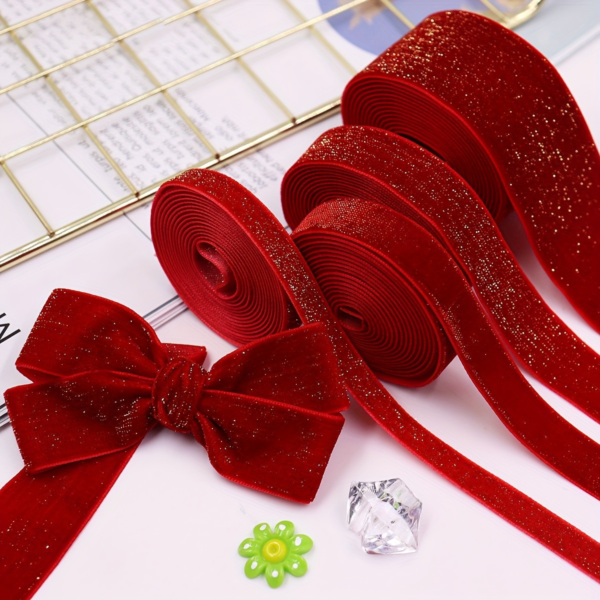 1pc 5 Yards 1.5cm Wide Handmade Christmas Tree Pattern Silver Ribbon For  Gift Wrapping And Party Decoration