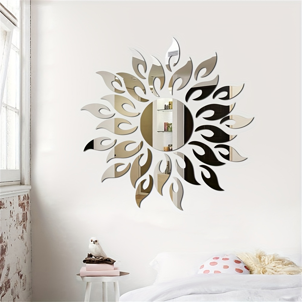 three dimensional sun flower acrylic   sticker   decoration self   wall sticker wall   tile bedroom installation diy self   double layer thickened   home details 3