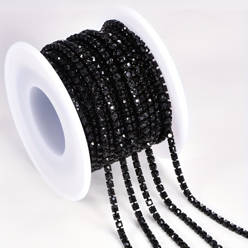 Black Crystal Hot-fix Rhinestones Perfect For Diy Crafting