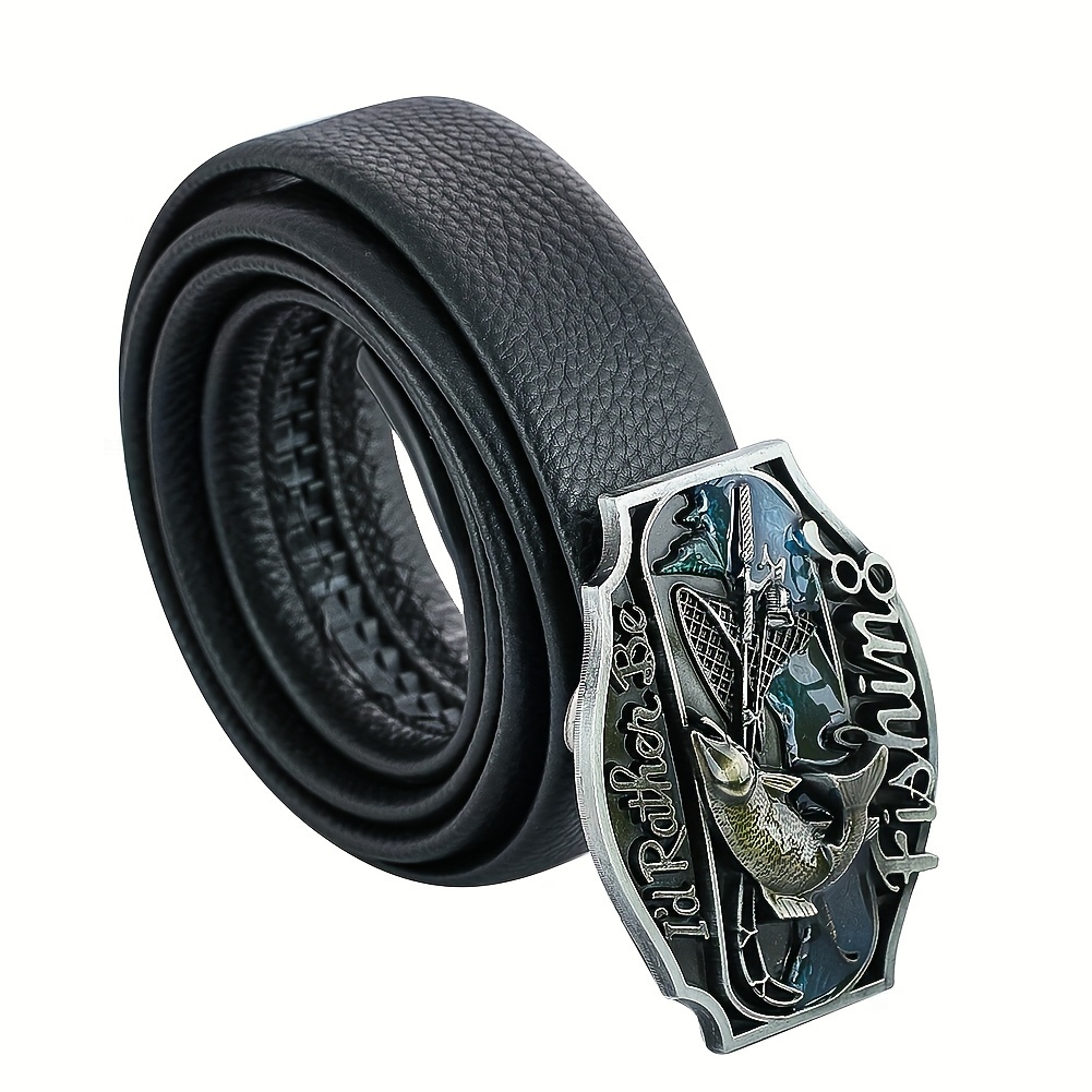1PC Zinc Alloy I'd Rather Be Fishing Western Style Buckle, Fish Belt Buckle  For Fisherman, Jeans Accessories