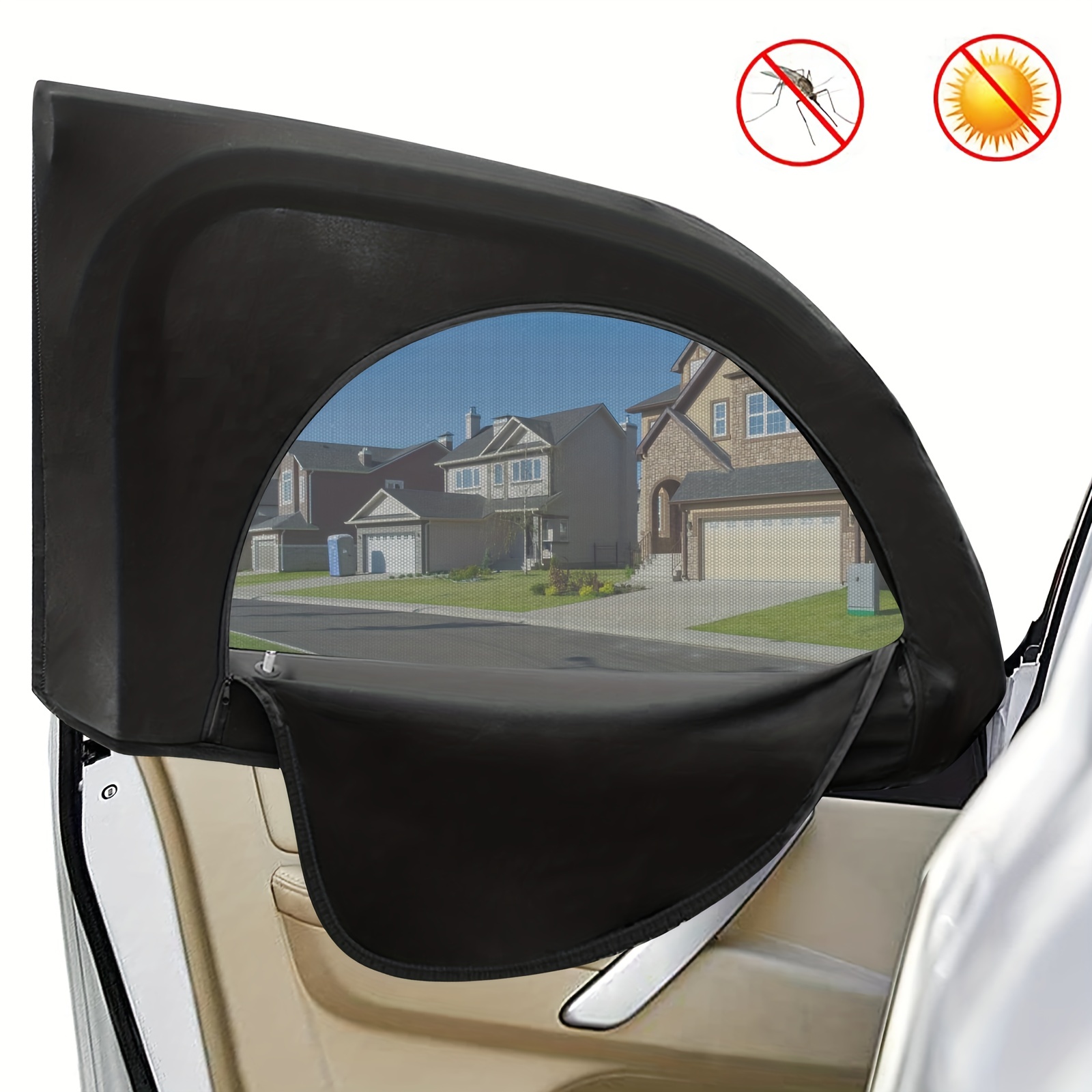 2pcs Auto-Reißverschluss-Sonnenschutz Auto Mit Ultraviolettem Licht,  Auto-Sonnenschutz-Seitenfenster, Für Die Meisten Auto-Wärmedämmungsvorhänge