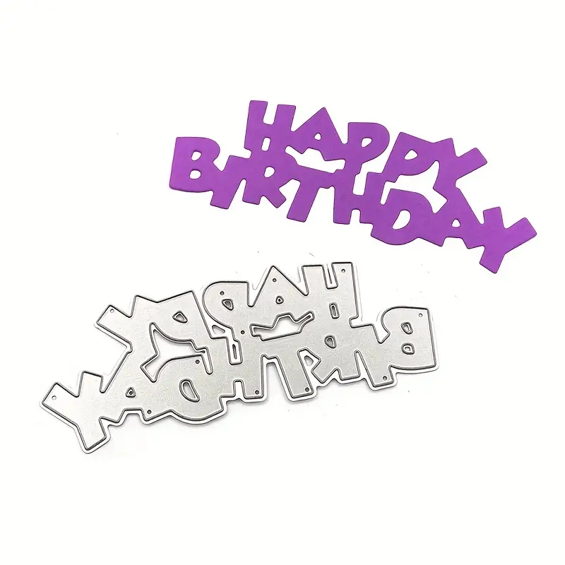 Happy Birthday Letter Metal Cutting Dies Stencil For - Temu