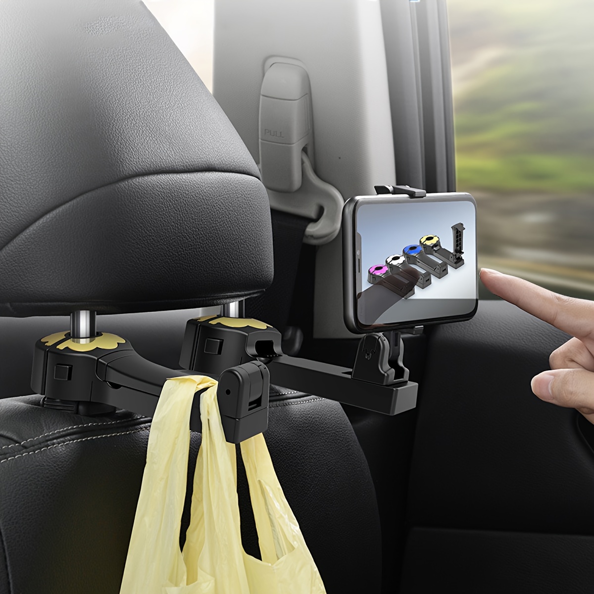 1pc Car Seat Hidden Hook, ABS Foldable Car Seat Hook, Car Rear Cell Phone  Holder, Car Headrest Bracket, Car Seat Hook, Car Interior Supplies, Car Acce