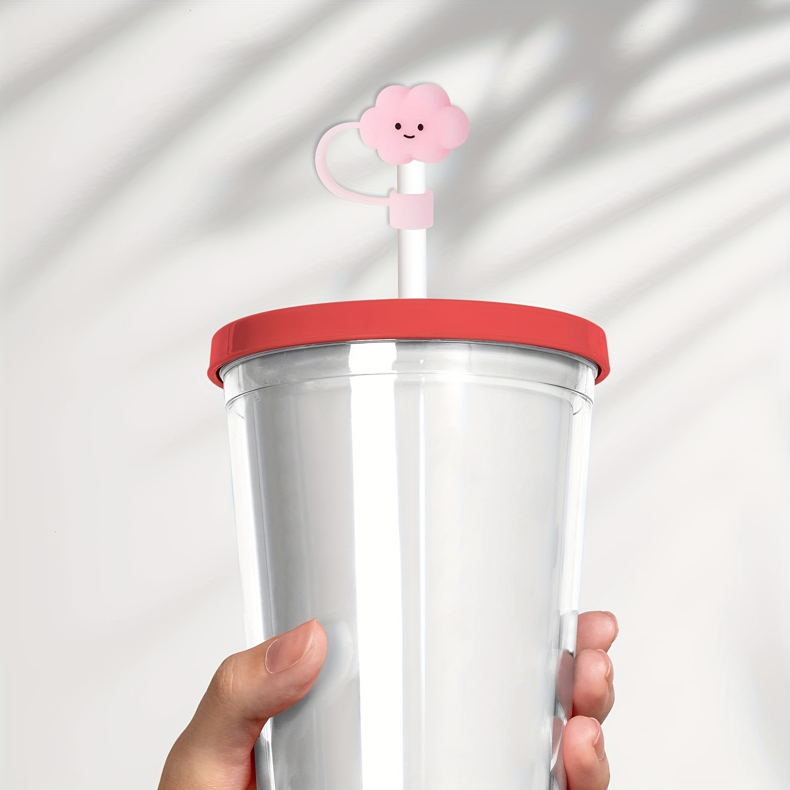 Cute Cloud Straw Tips Cover, Kawaii Smiling Cloud Straw For Straws