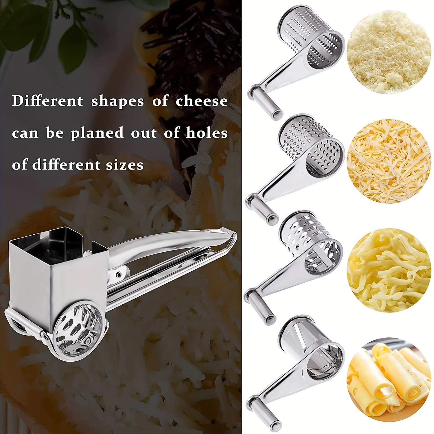 Stainless Steel Cheese Planer Hand cranked Rotating Cheese - Temu