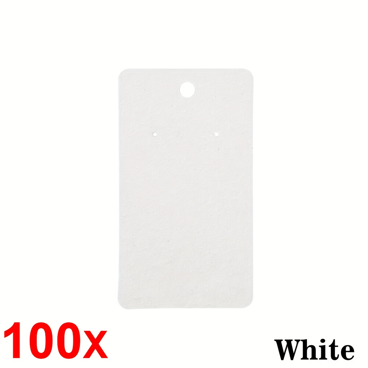 100pcs Paper Earring Card Jewelry Display Card Holder Three Holes White  90x50mm