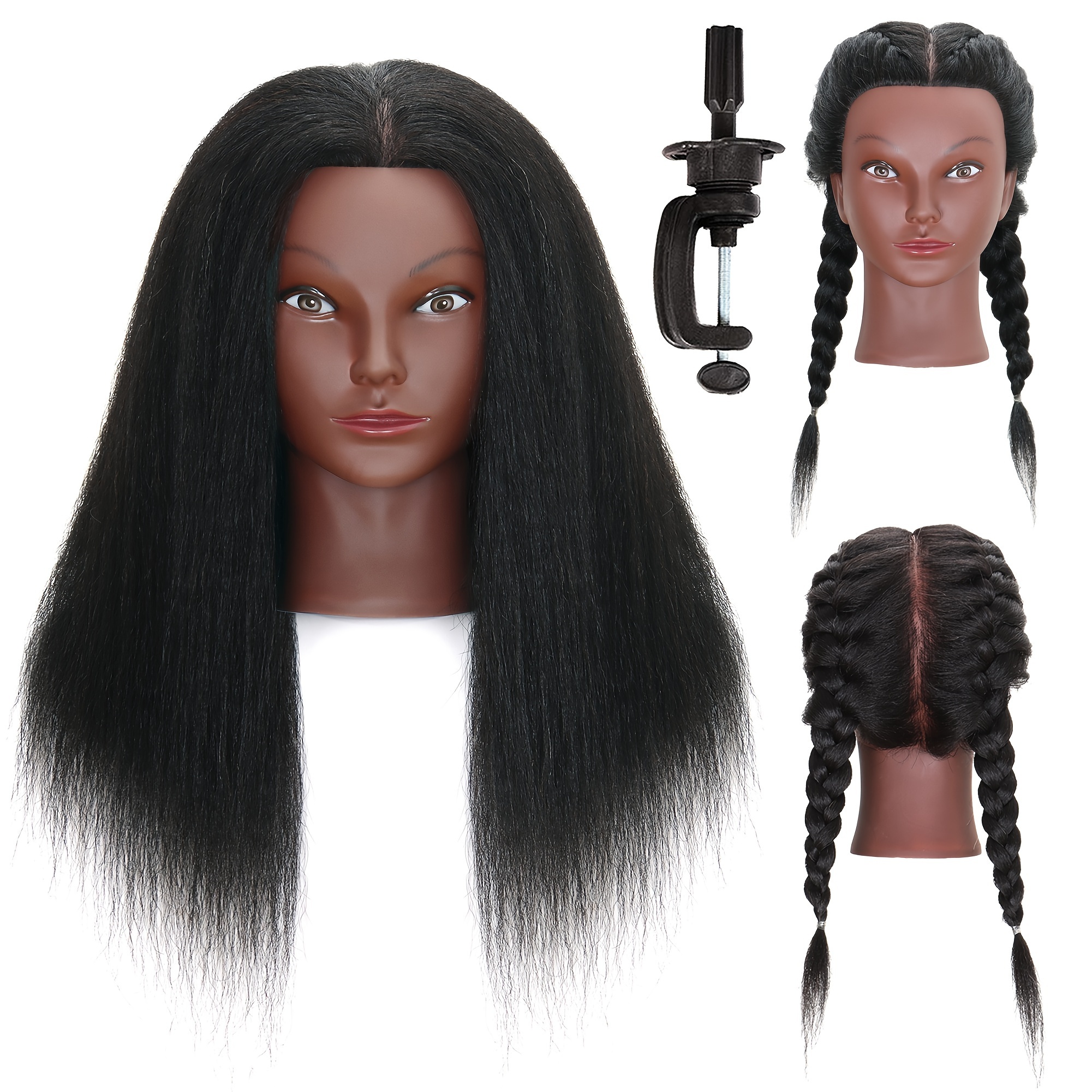 Mannequin Head with 60% Real Human Hair, 28 Inch Make up Cosmetology  Manikin Practice Head with Hair,Braiding Hairdressing Doll Head for Hair  Styling