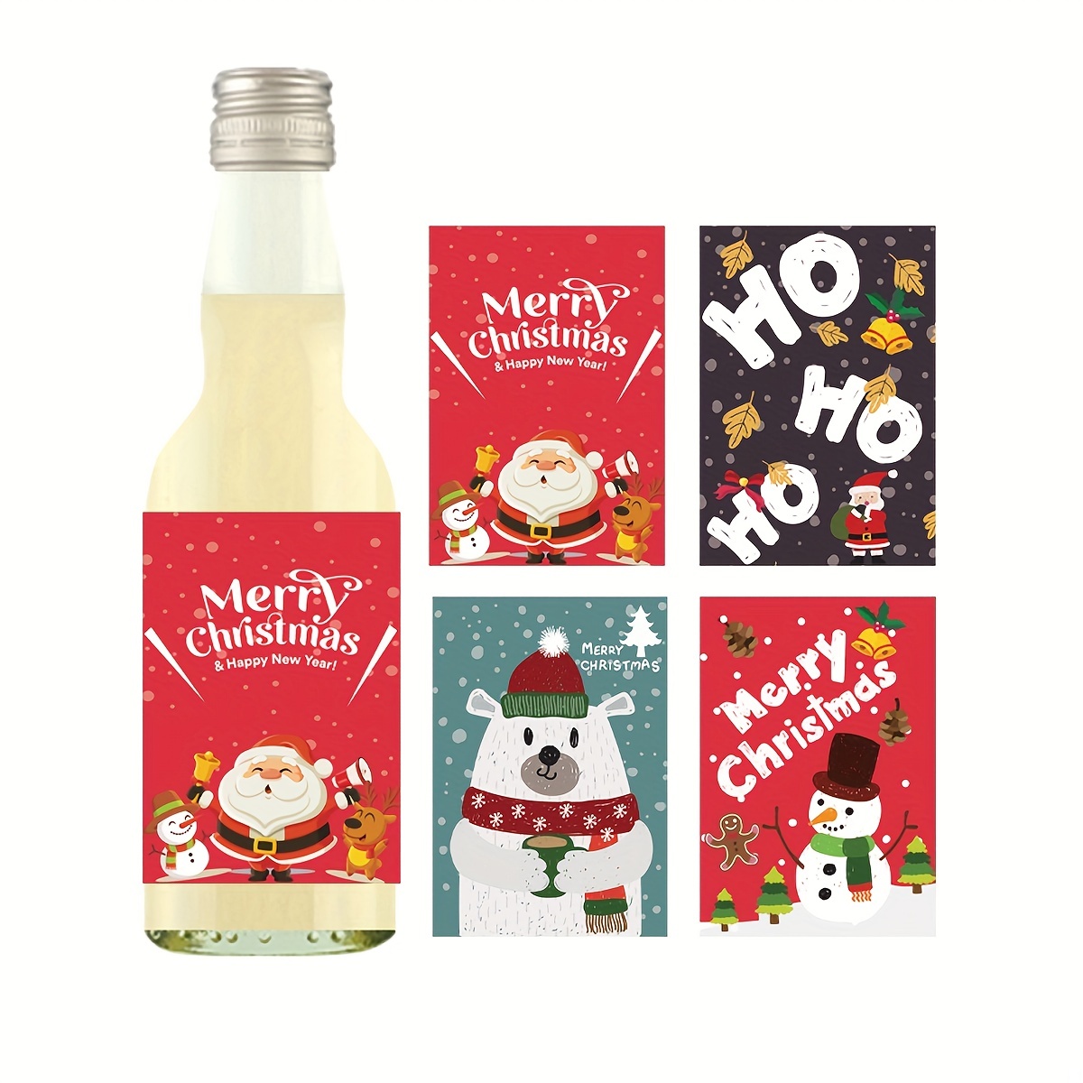 Christmas Themed Bottle Label Stickers Christmas Decorative - Temu