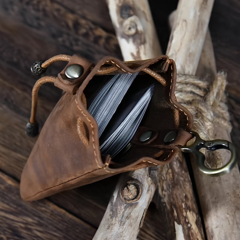 Retro Mini Coin Purse Keychain For Men, Handmade Bag, Creative