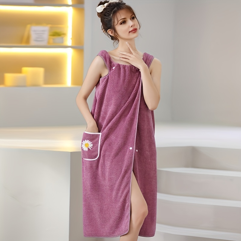 Coral Velvet Soft Thick Bath Towel New Chest Wrap Dress Wearable Adult  Bathroom