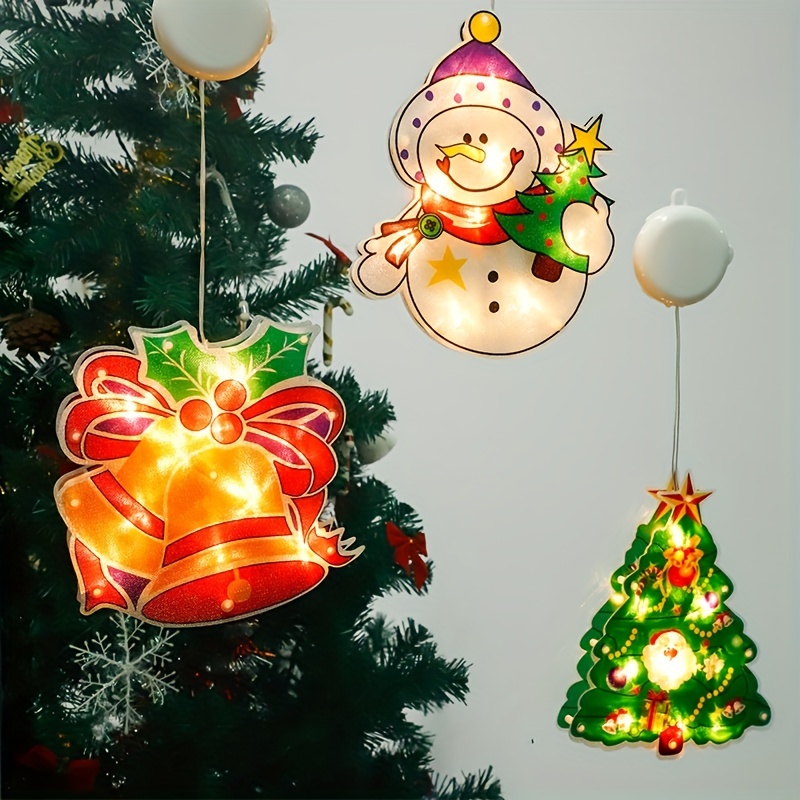 Acheter Lampe LED à ventouse de noël, décorations pour la maison, père  noël/bonhomme de neige, lumière de fenêtre, cadeaux du nouvel an, dernière  collection