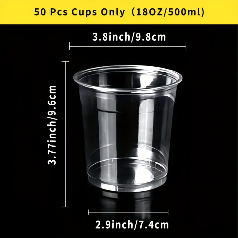 500ml Disposable Plastic Smoothie Cups 50s