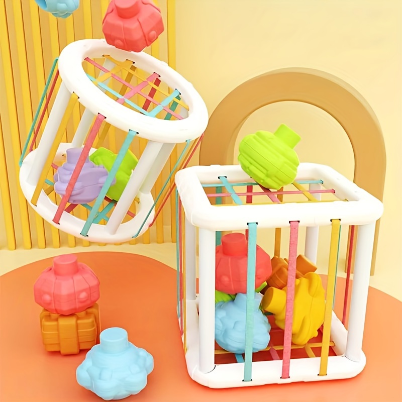 Jouets pour bébés 6-12-18 mois, jouet de trieur de bébé cube coloré et 12  pcs multi formes, jouets sensoriels pour enfants autistes, bas de Noël pour