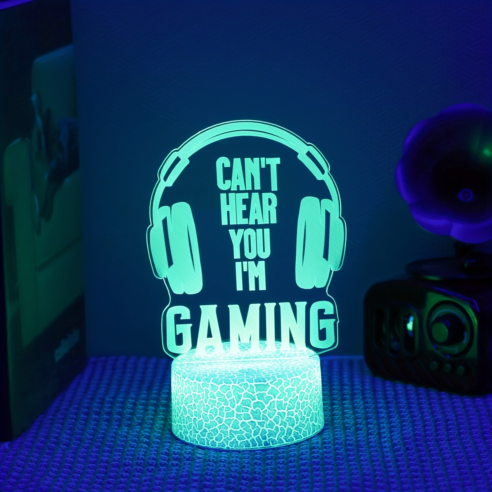 Touch Seven color Gradient Gaming Headset 3d Night Light - Temu