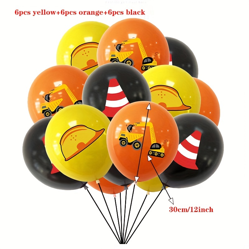 Construction Birthday Party Supplies for Kids Construction Theme Birthday  Banner Balloons Cupcake Toppers Construction Party Decorations Kits Set for