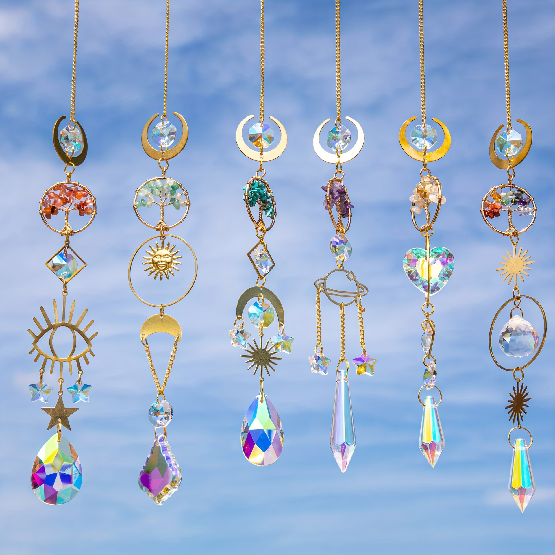 Circle Crystal Sun Catchers Hanging Suncatchers With Glass - Temu