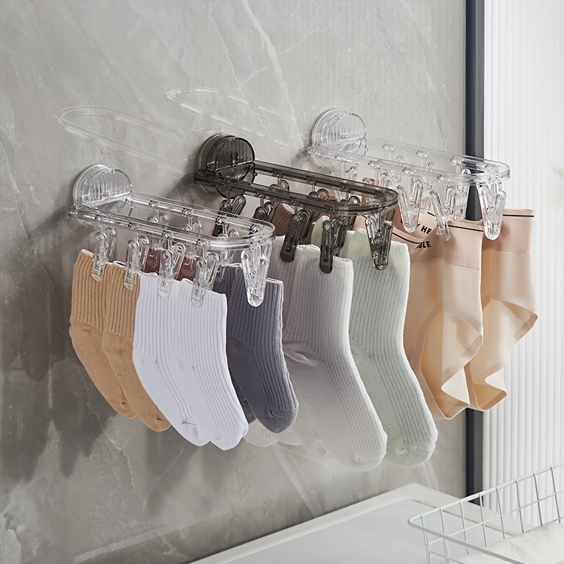 1pc Suction Cup Foldable Clothes Hanger, Wall-mounted Space Saving