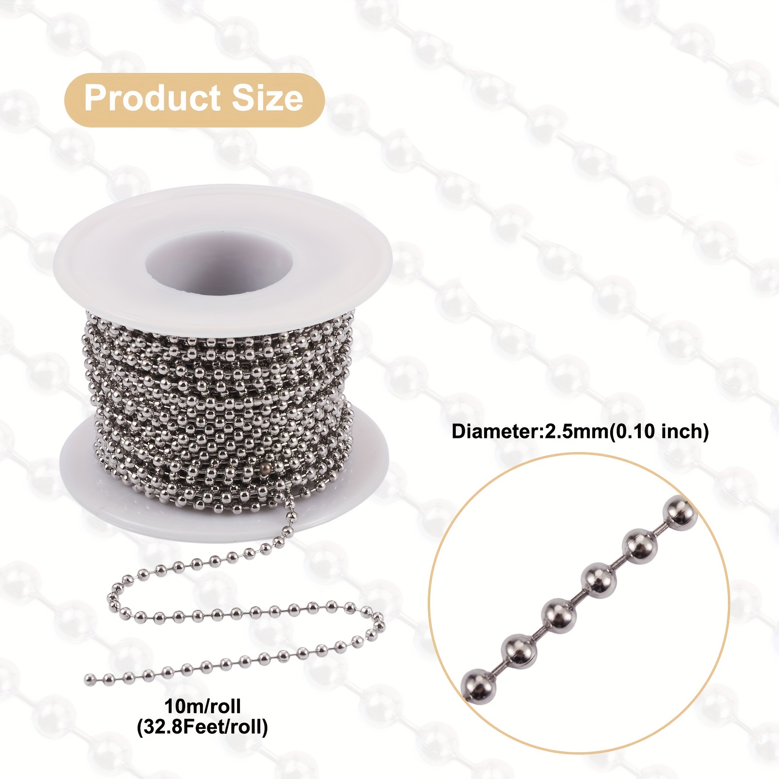 1 FT 5 mm Steel Ball Chain