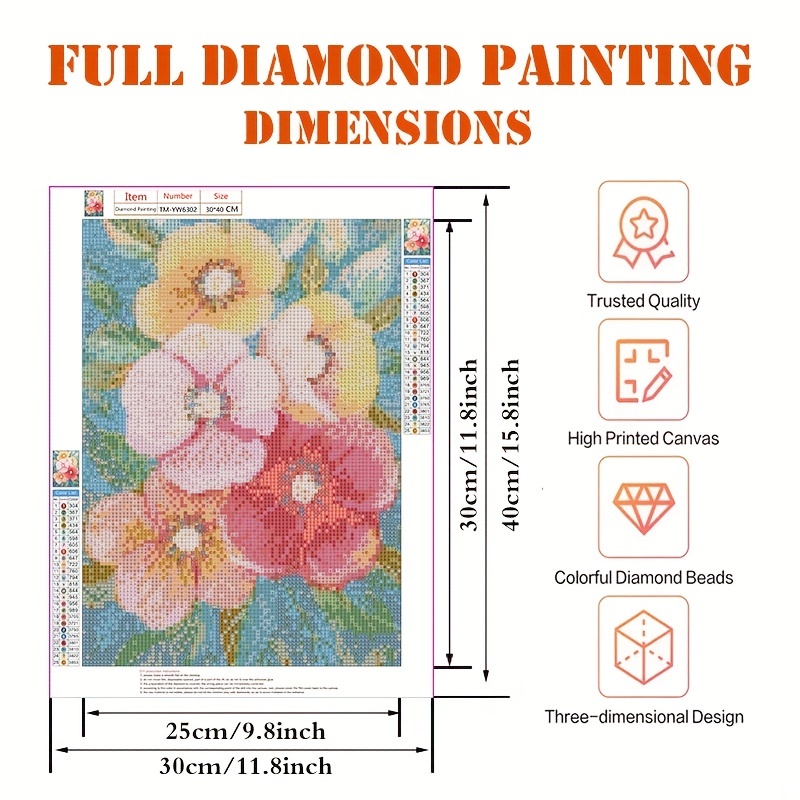 1pza Pintura Diamante 5d Ideal Principiantes Adultos Diseño - Temu