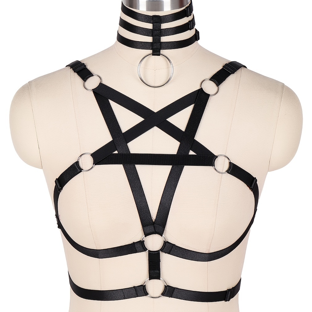 Pentagram Shape Harness Belt Goth Sexy Lingerie Body Tops Rave Wear Sex Toy For Women In Party Night Out Music Festival Valentines Gifts Save Money On Temu Temu