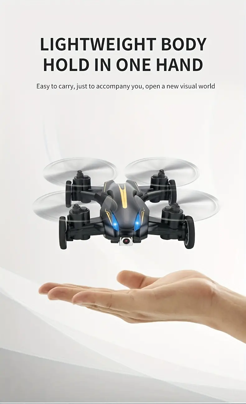 amphibious drone, land and air amphibious drone flying toy car with camera support wifi fpv suitable for christmas thanksgiving halloween toy gifts details 11