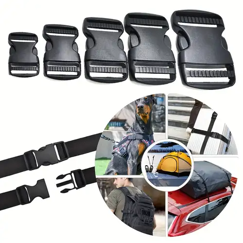1 inch Buckle Strap Set with 10 Yards Nylon Webbing, 8 Pcs Metal D Rings, 8  Pcs Quick Side Release Plastic Buckles, 16 Pcs Tri-glide Slide Clip for DIY  Luggage Strap, Backpack