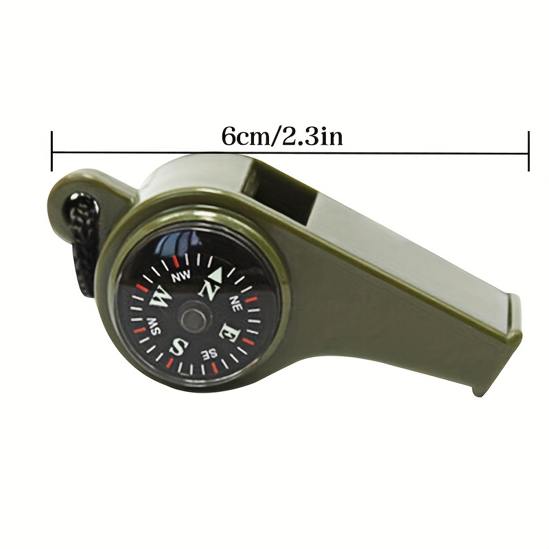 3 in 1 Outdoor Camping Hiking Emergency Survival Gear Whistle Compass  Thermometer