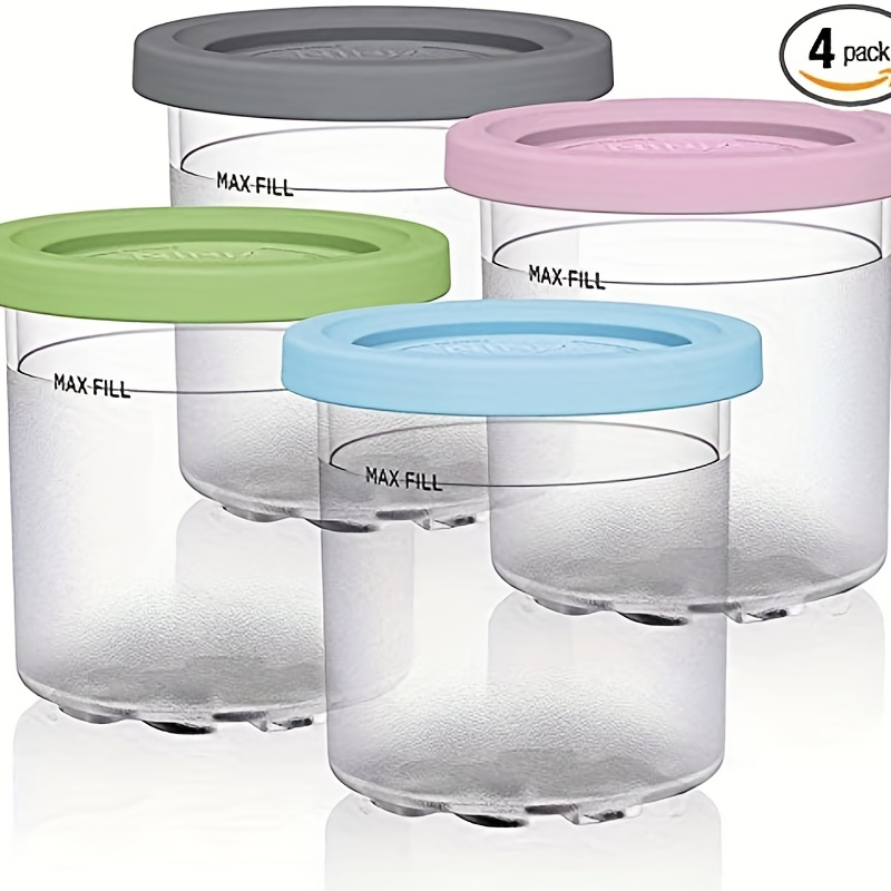 2/4Pack Jars For Ninja Creami Ice Cream Containers with Lids Ice