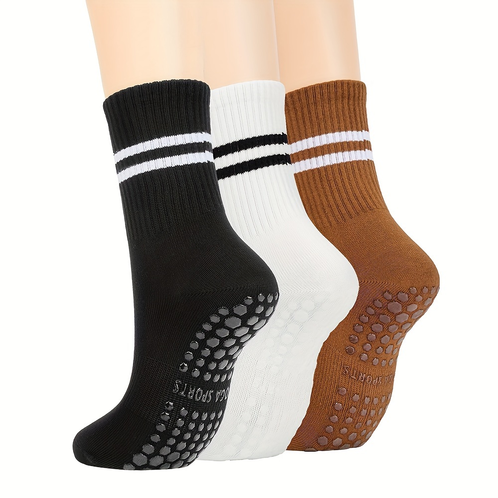 3 Pares Calcetines Yoga Mujer Calcetines Antideslizantes - Temu