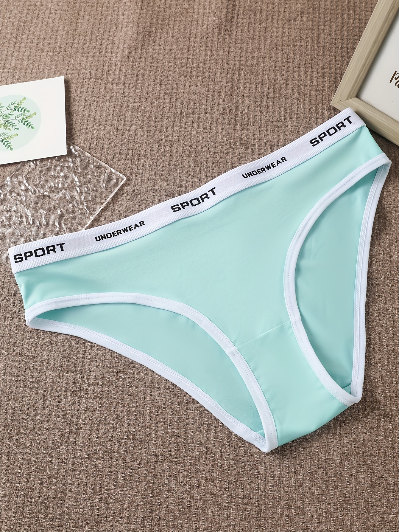 Plus Size Simple Panties Set Women's Plus Contrast Letter - Temu