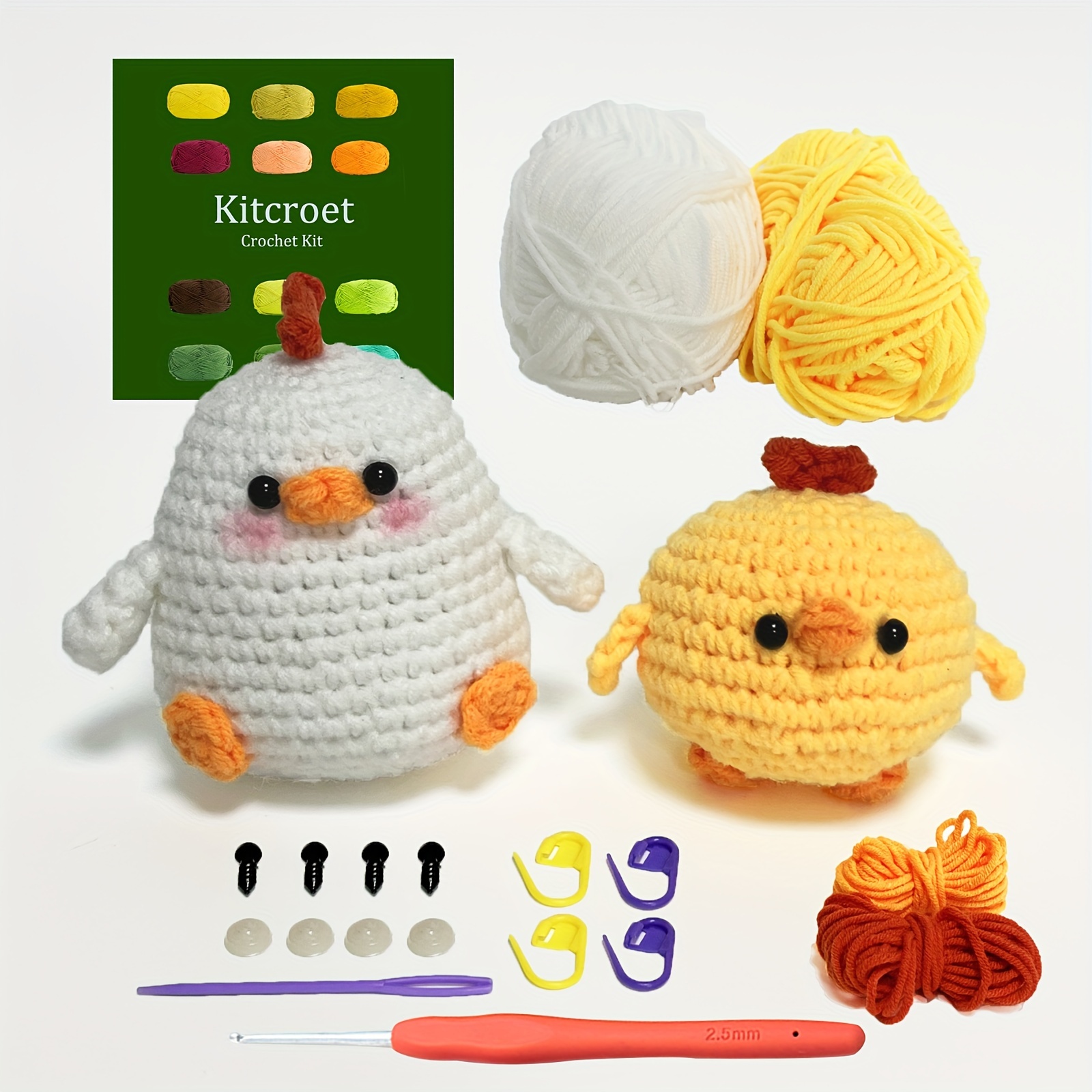 8Pcs DIY Handmade Doll Crochet Kit For Beginners Penguin Sewing Material  Package Hand Knitting For Kids Adults Crochet Lovers