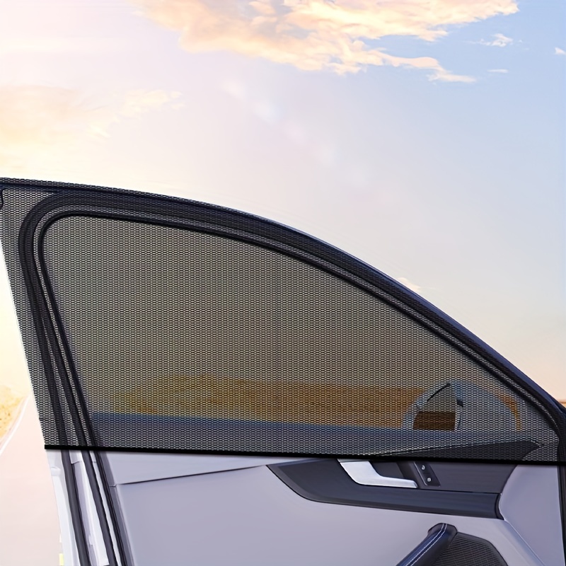 4pcs Rideau de fenêtre de voiture Magnétique Anti-ultraviolet Mesh Tissu  Avant Arrière Vitre Latérale Pare-Soleil Pour Van