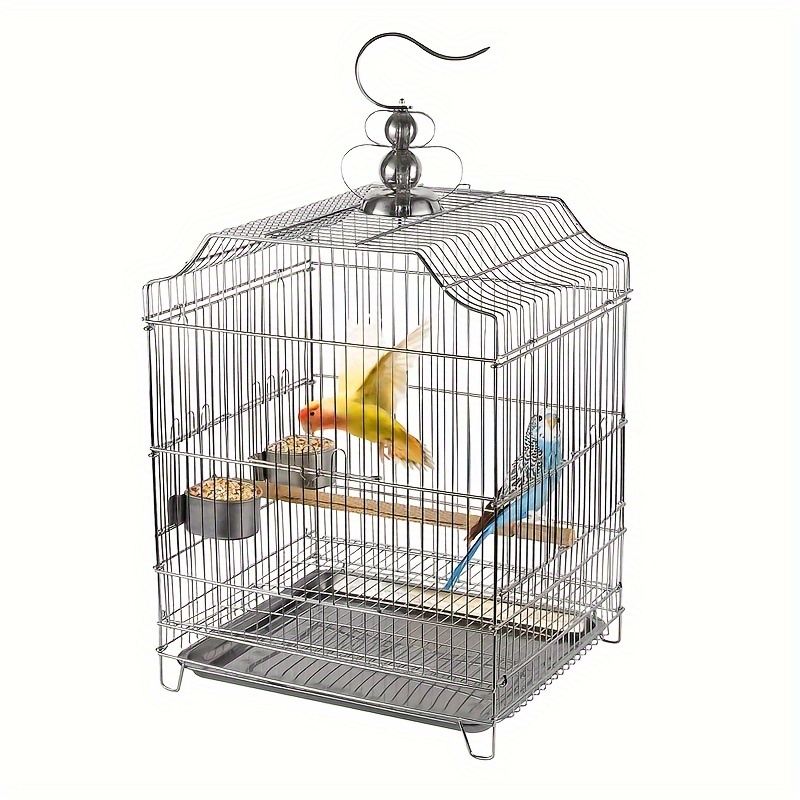 Stainless Steel Parrot Bird Cage Hanging Cage Indoor Outdoor - Temu Canada