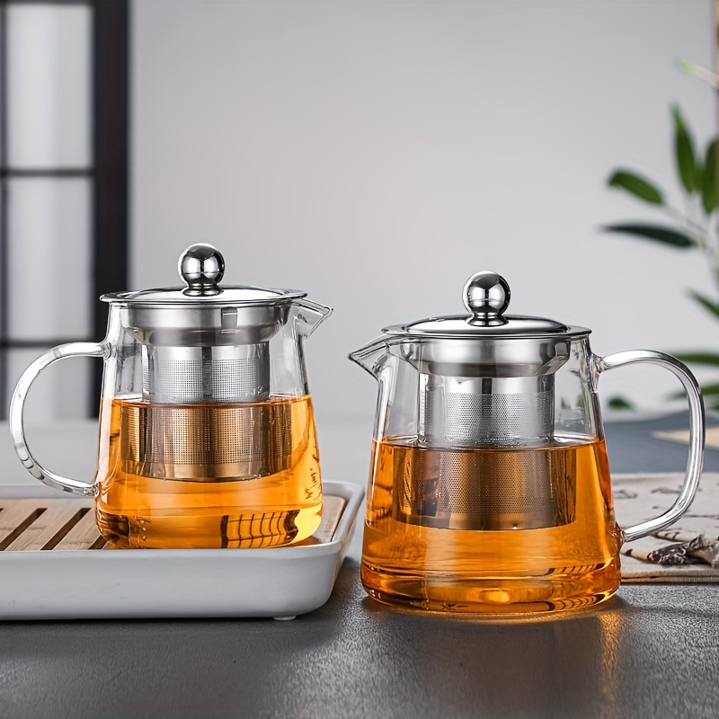 Glass Teapot With Tea Infuser Heat Resistant Borosilicate - Temu