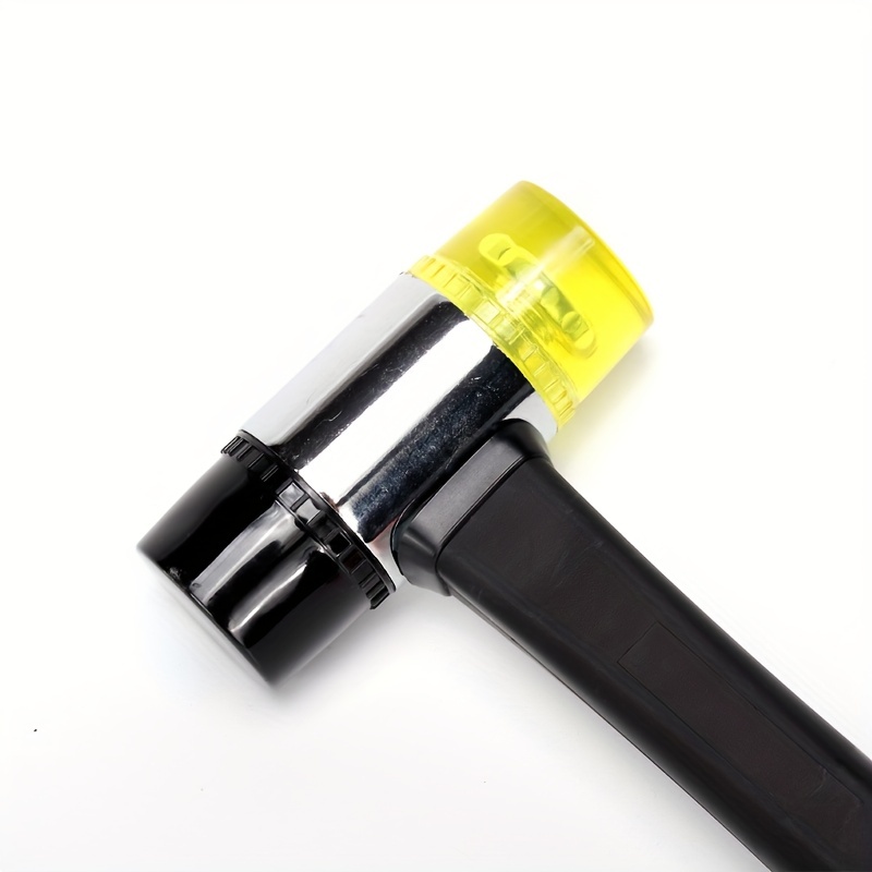 1pc Artificial Leather Hammer, Rubber Black Rubber Hammer, Leather Hammer,  Rubber Wooden Handle Hammer, Shelf Hammer