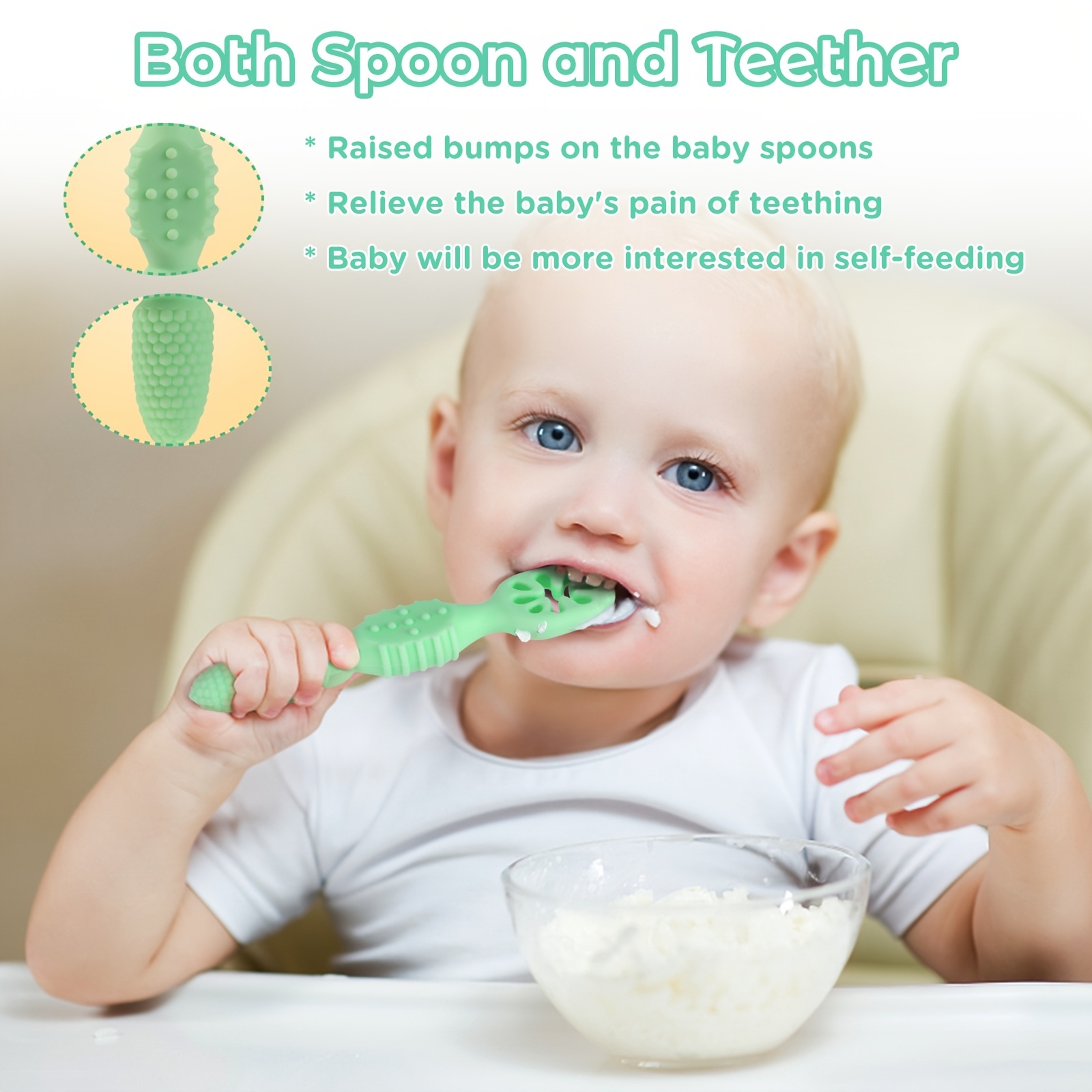 Silicone Training Spoons Baby Feeding Stage 1 For Baby Led Weaning