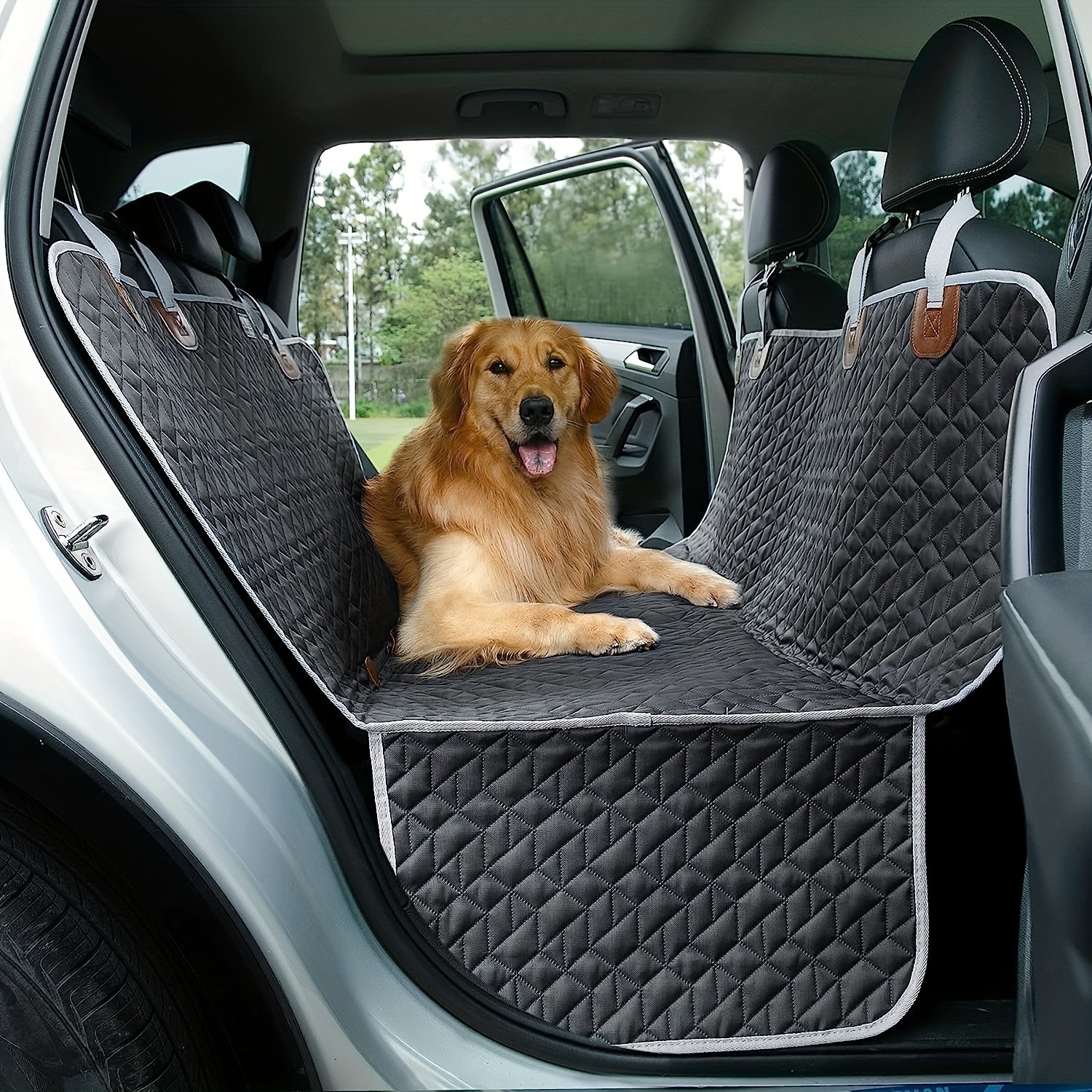 Fundas de asiento para perros – Hamaca de coche para perros resistente –  Funda de asiento de coche para perro para asiento trasero con ventana de