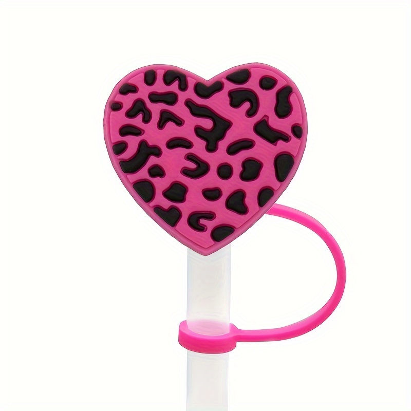 Leopard Heart Straw Topper Gift for Her Stanley Straw Topper